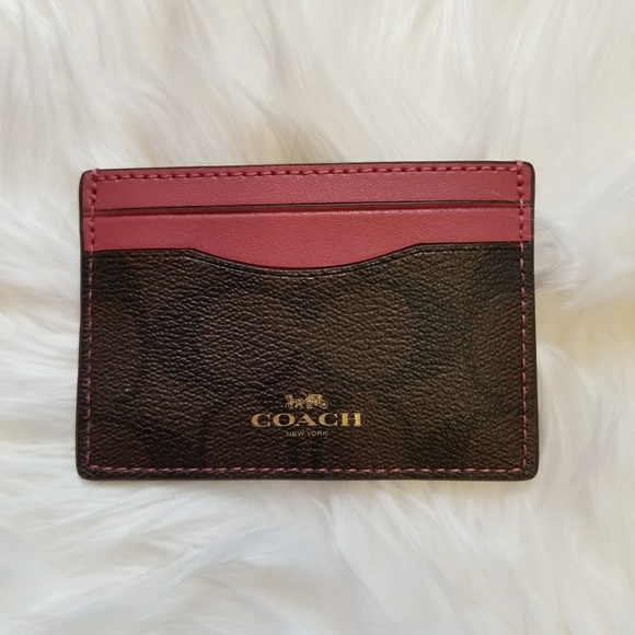 coach Handbags - Coach Signature Card Case Rose Pink Card Holder